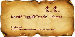 Kerékgyártó Kitti névjegykártya