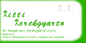 kitti kerekgyarto business card